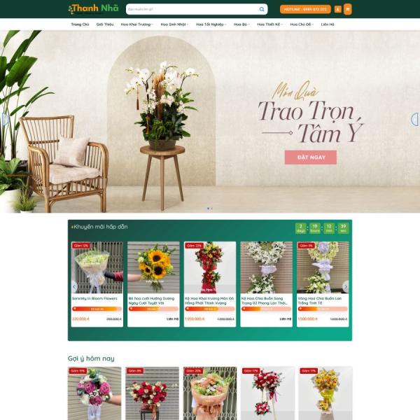 Theme WordPress bán hoa tươi 2 chuẩn đẹp