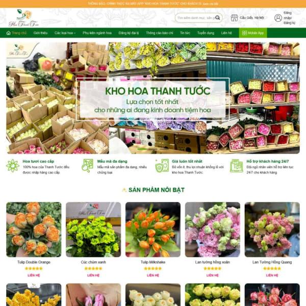 Theme WordPress shop hoa tươi đẹp
