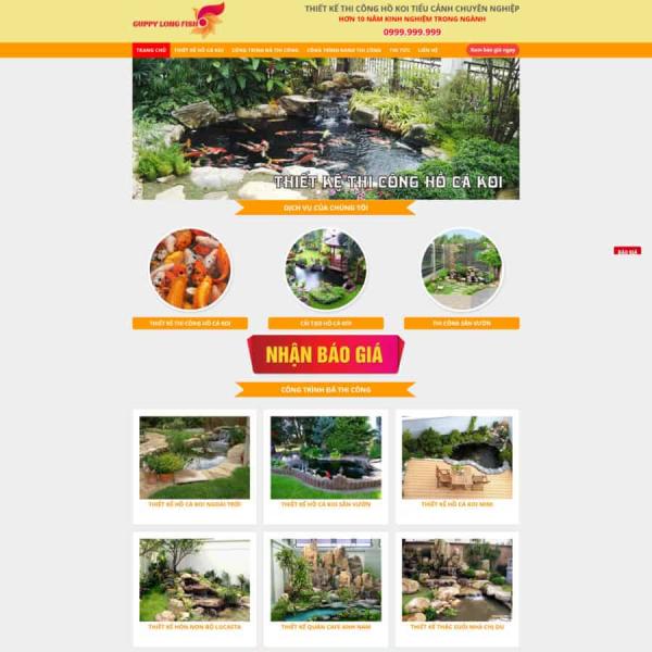 Theme WordPress hồ cá koi