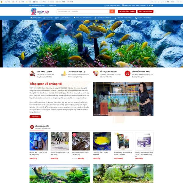 Theme WordPress bán cá cảnh, hồ cá, thủy sinh