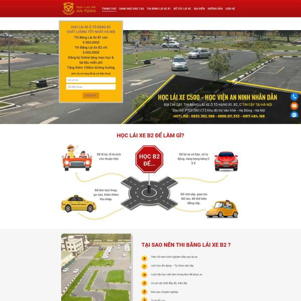 Theme WordPress trung tâm dạy lái xe