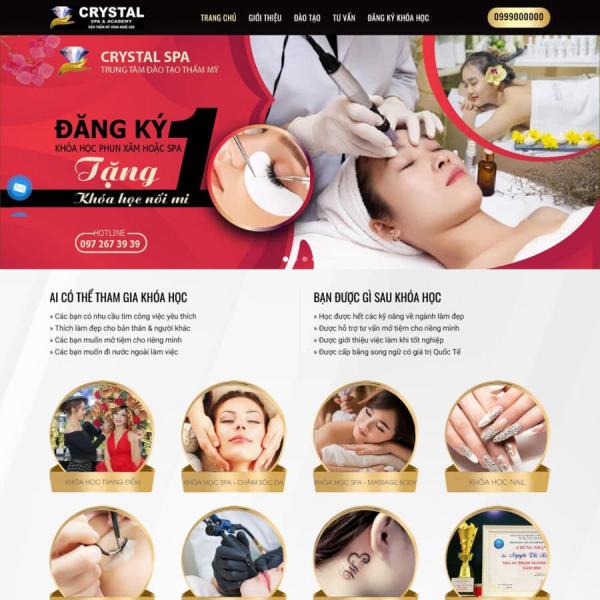 Theme WordPress đào tạo phun xăm, spa