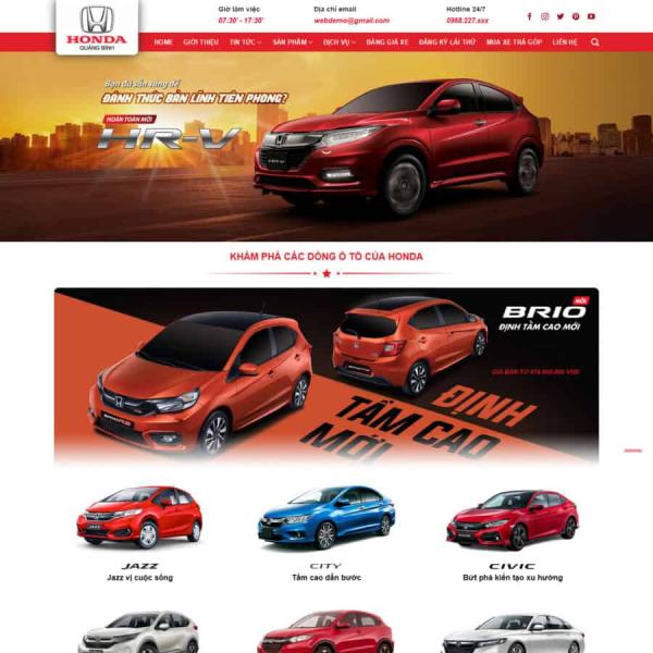 Theme WordPress bán ô tô Honda 3