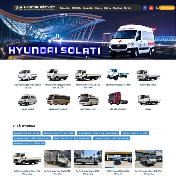 Theme WordPress bán ô tô Hyundai 1