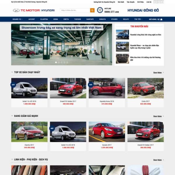 Theme WordPress bán ô tô Hyundai 2