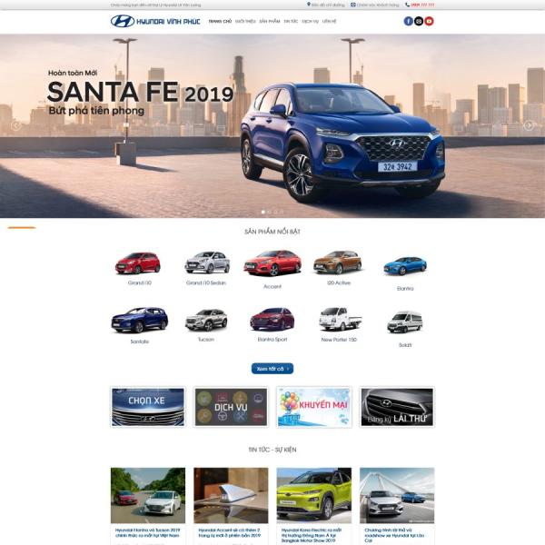 Theme WordPress bán xe Hyundai 4