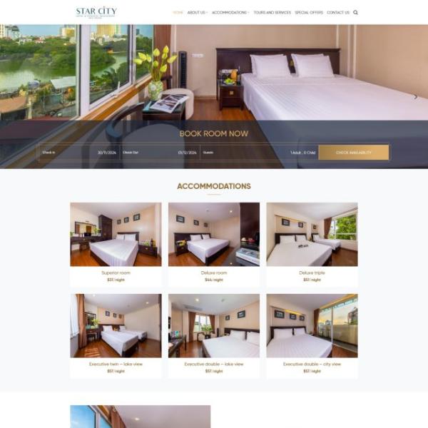 Theme WordPress khách sạn 7 có đặt phòng