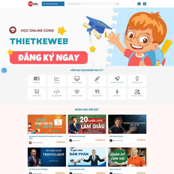 Theme WordPress bán khóa học 7 chuẩn đẹp