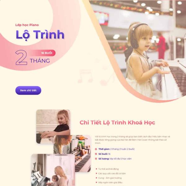 Theme WordPress lading pape khóa dạy đàn piano