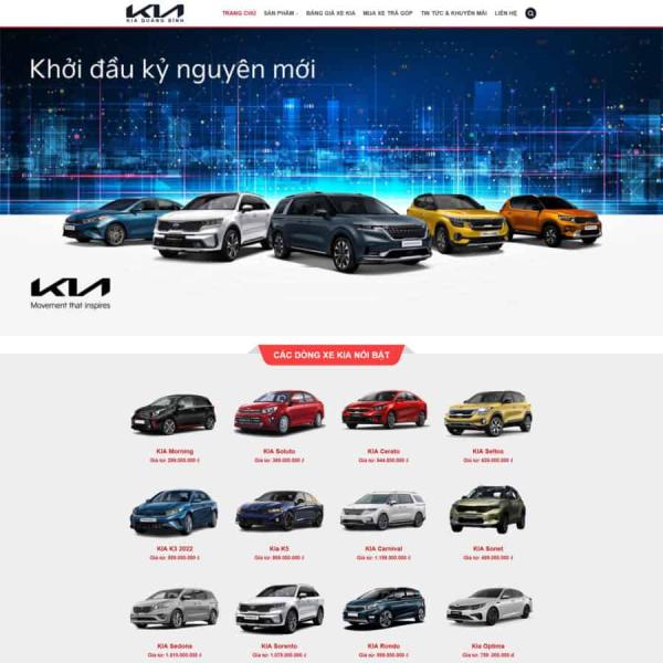 Theme WordPress bán ô tô Kia 1