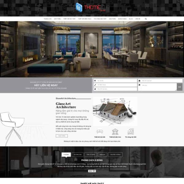 Theme WordPress kiến trúc nội thất 02