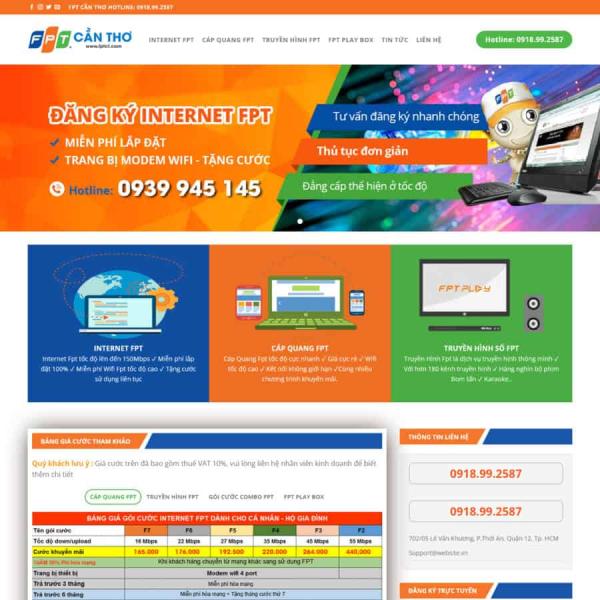 Theme WordPress lắp mạng fpt