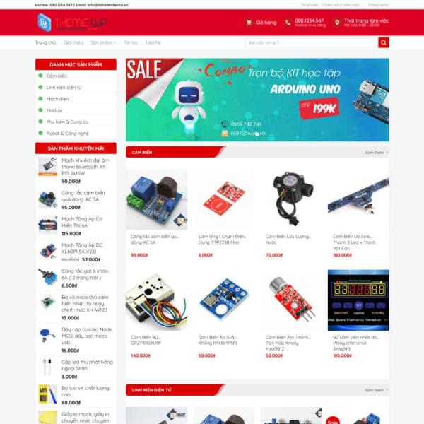 Theme WordPress bán linh kiện điện tử