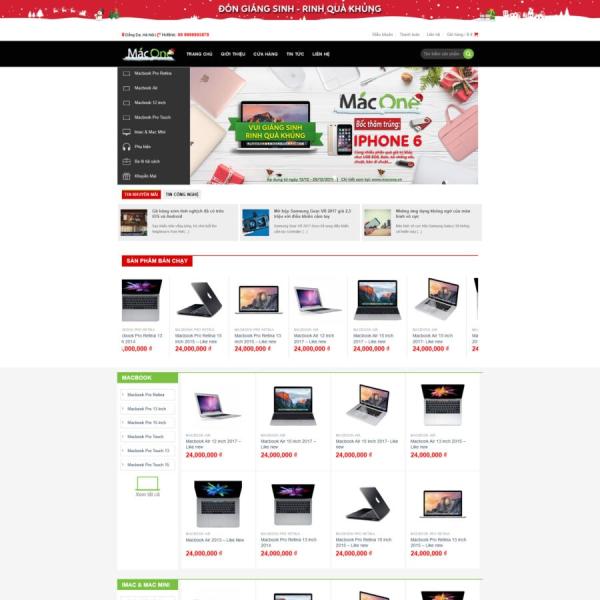 Theme WordPress bán laptop macbook