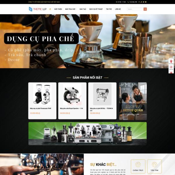 Theme WordPress bán máy pha chế cafe