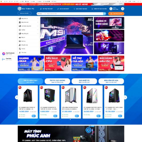 Theme WordPress máy tính 7 – có chức năng trả góp và bild cấu hình
