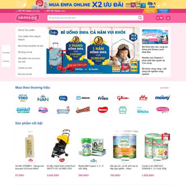Theme WordPress mẹ và bé 2