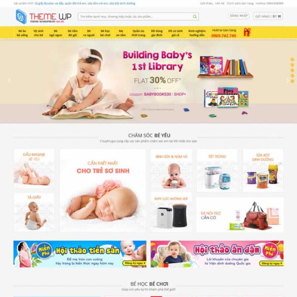 Theme WordPress shop mẹ và bé