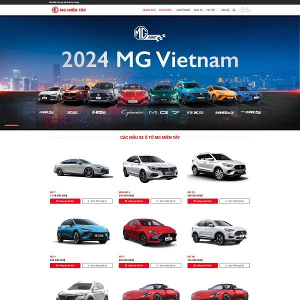 Theme WordPress showroom ô tô bán xe MG