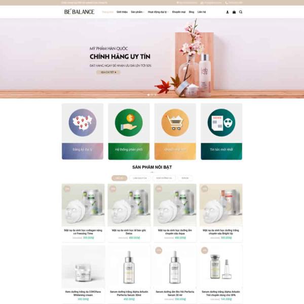 Theme WordPress shop mỹ phẩm đẹp
