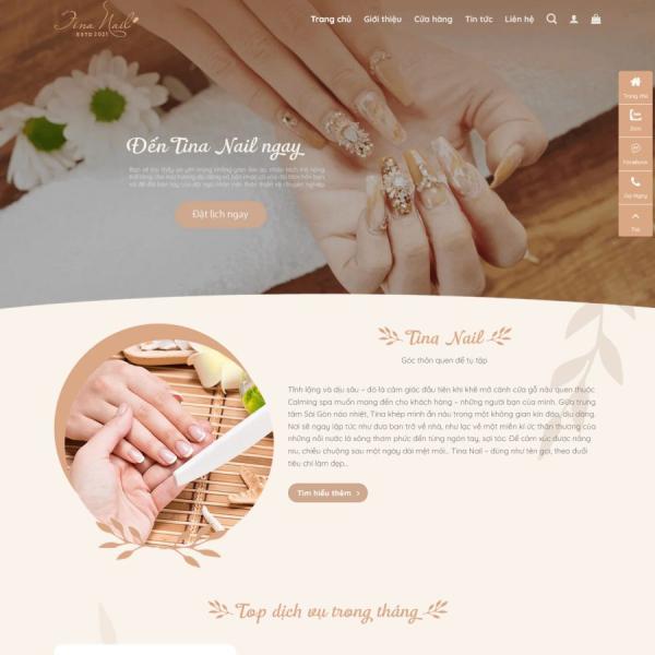 Theme WordPress dịch vụ nail và phụ kiện