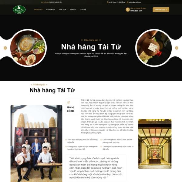 Theme WordPress nhà hàng tài tử chuẩn đẹp