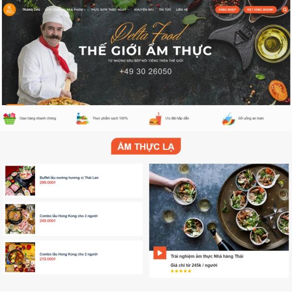 Theme WordPress nhà hàng 6