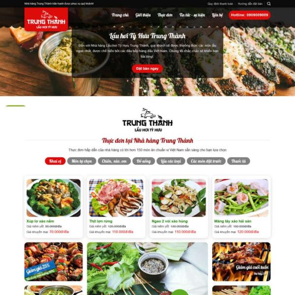 Theme WordPress nhà hàng đẹp
