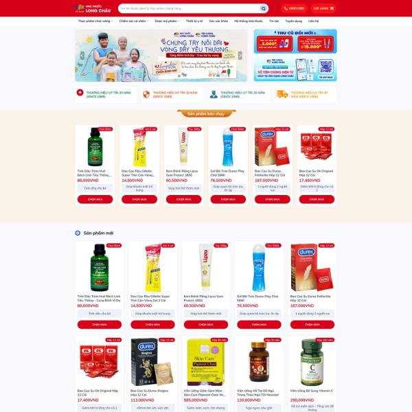 Theme WordPress nhà thuốc long châu