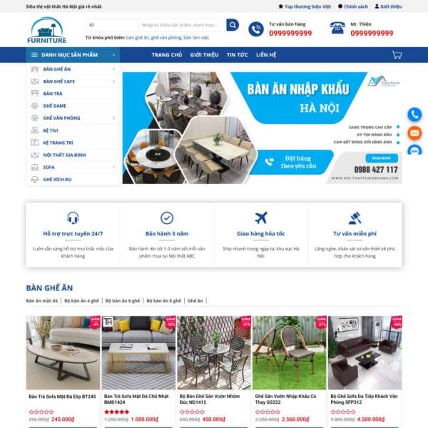 Theme WordPress nội thất bàn ghế văn phòng