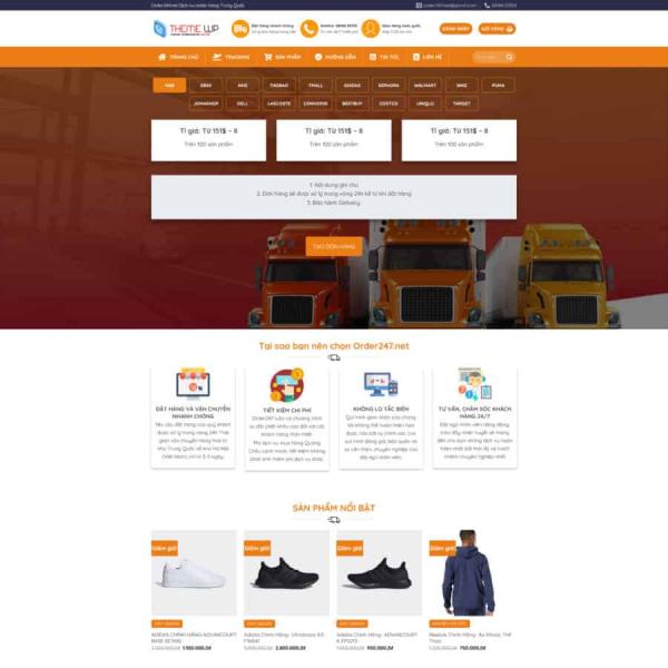 Theme WordPress dịch vụ oder 247