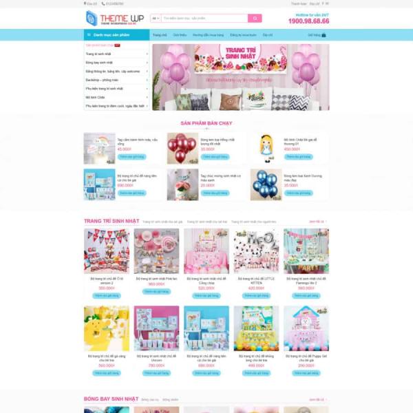 Theme WordPress bán đồ trang trí tiệc
