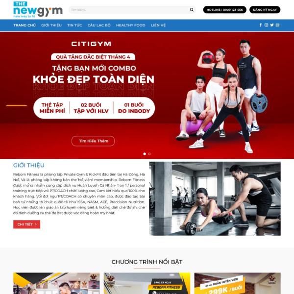 Theme WordPress phòng tập gym