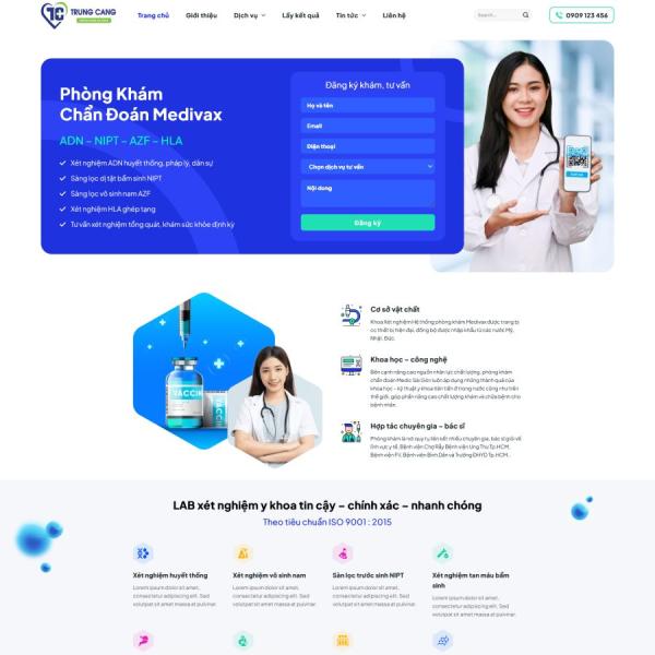 Theme WordPress phòng khám xét nghiệm dịch vụ