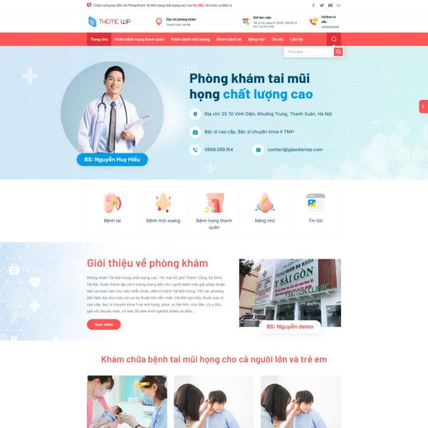 Theme WordPress phòng khám tai mũi họng