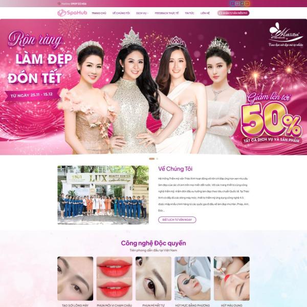 Theme WordPress spa phun xăm thẩm mỹ