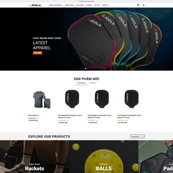 Theme WordPress bán dụng cụ chơi pickleball 2