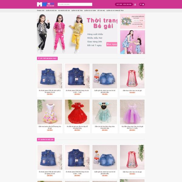 Theme WordPress quần áo trẻ em