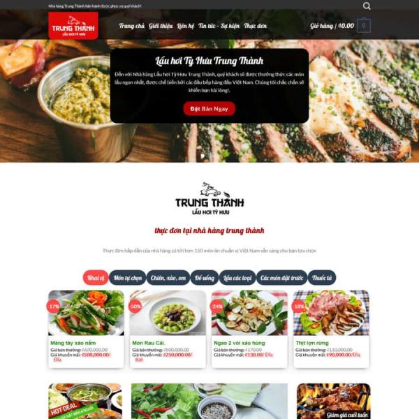 Theme WordPress quán nhậu, nhà hàng ẩm thực