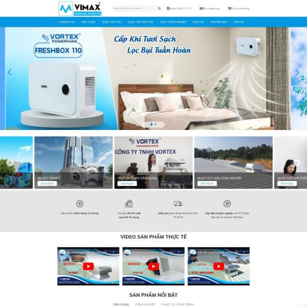 Theme WordPress quạt công nghiệp