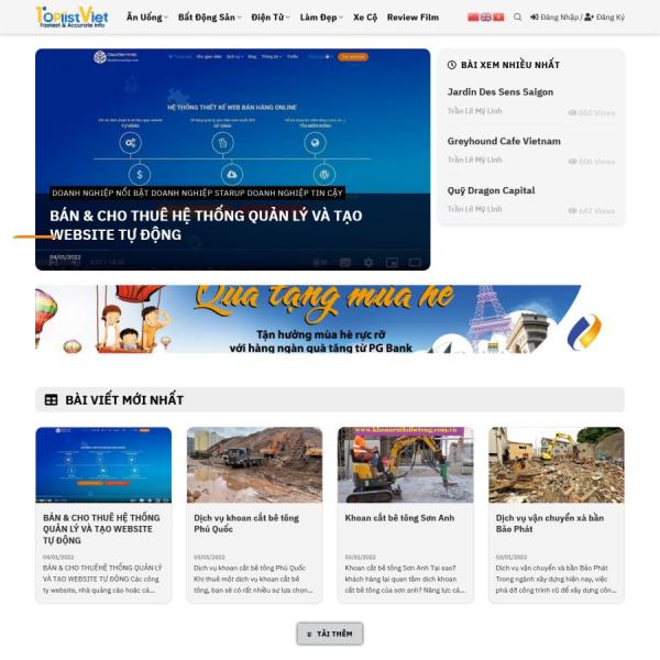 Theme WordPress review địa điểm du lịch