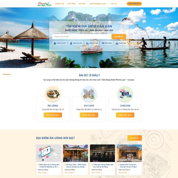 Theme review địa điểm ăn uống, du lịch chuẩn đẹp