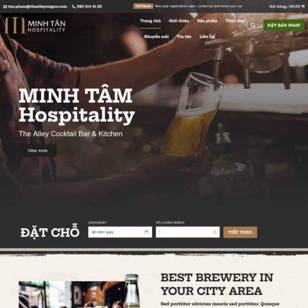 Theme WordPress nhà hàng bán rượu bia, bar