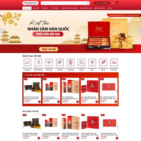 Theme WordPress bán sâm hàn quốc