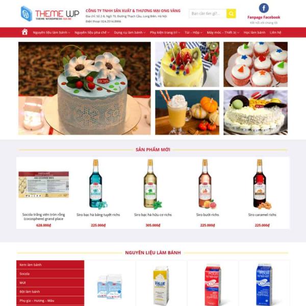 Theme WordPress nguyên liệu pha chế