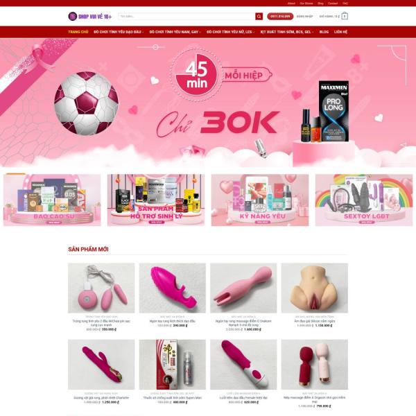 Theme WordPress shop sinh lý đồ chơi tình dục 18