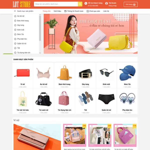 Theme WordPress bán ba lô túi xách đẹp