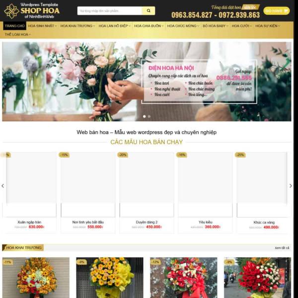 Theme WordPress shop hoa tươi 1