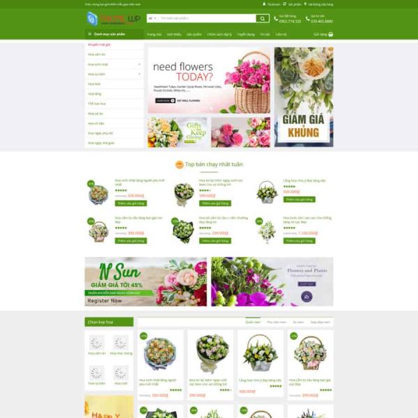 Theme WordPress shop hoa tươi 01