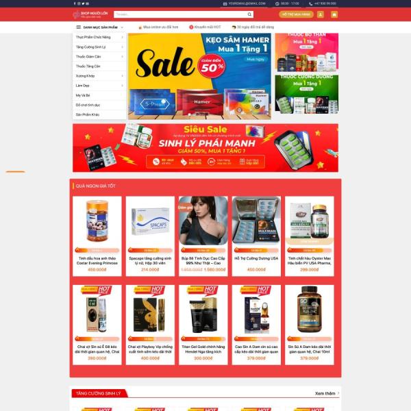 Theme WordPress bán sản phẩm sinh lý 18